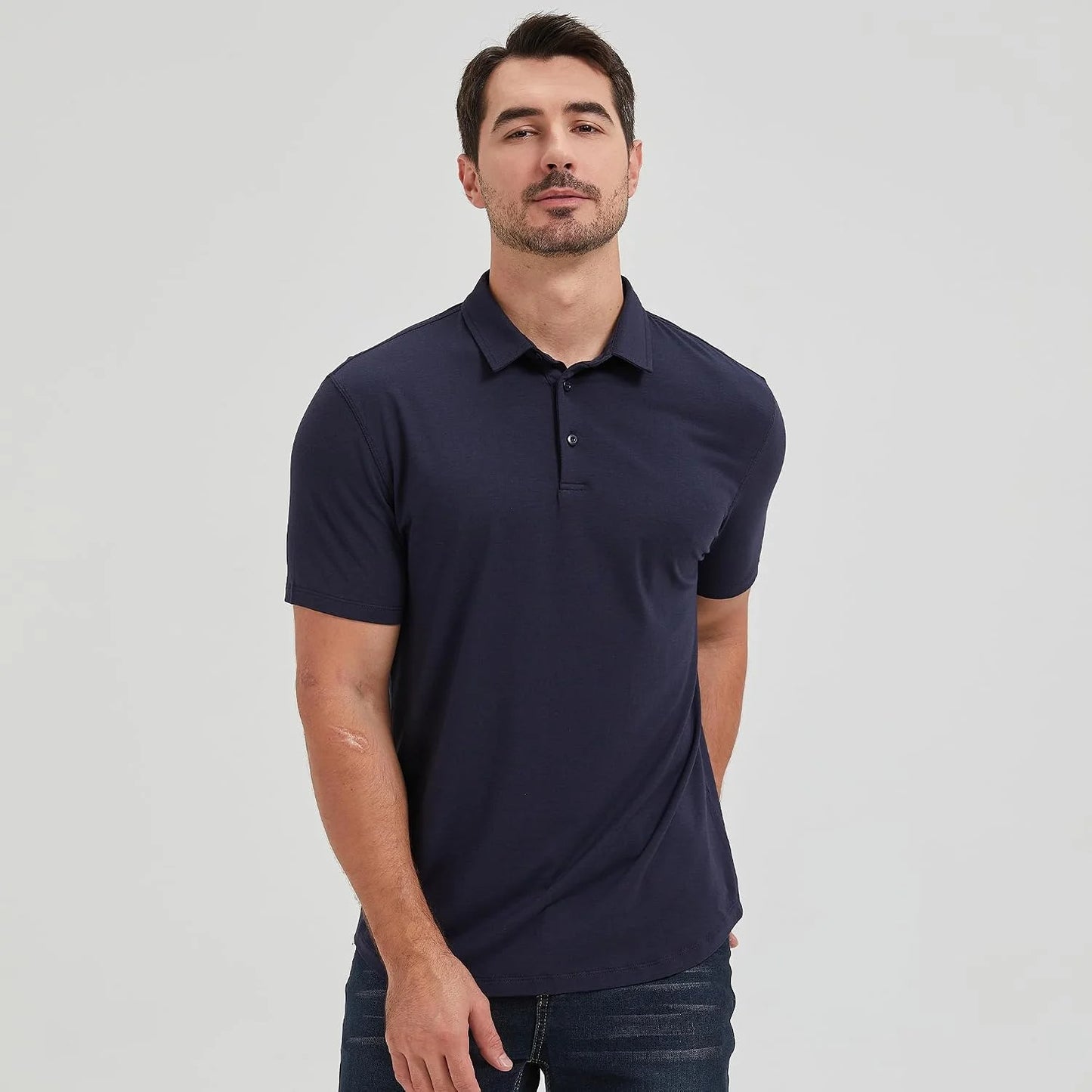 netdraw Men's Ultra Soft Bamboo Viscose Polo Curved Hem S-3XL