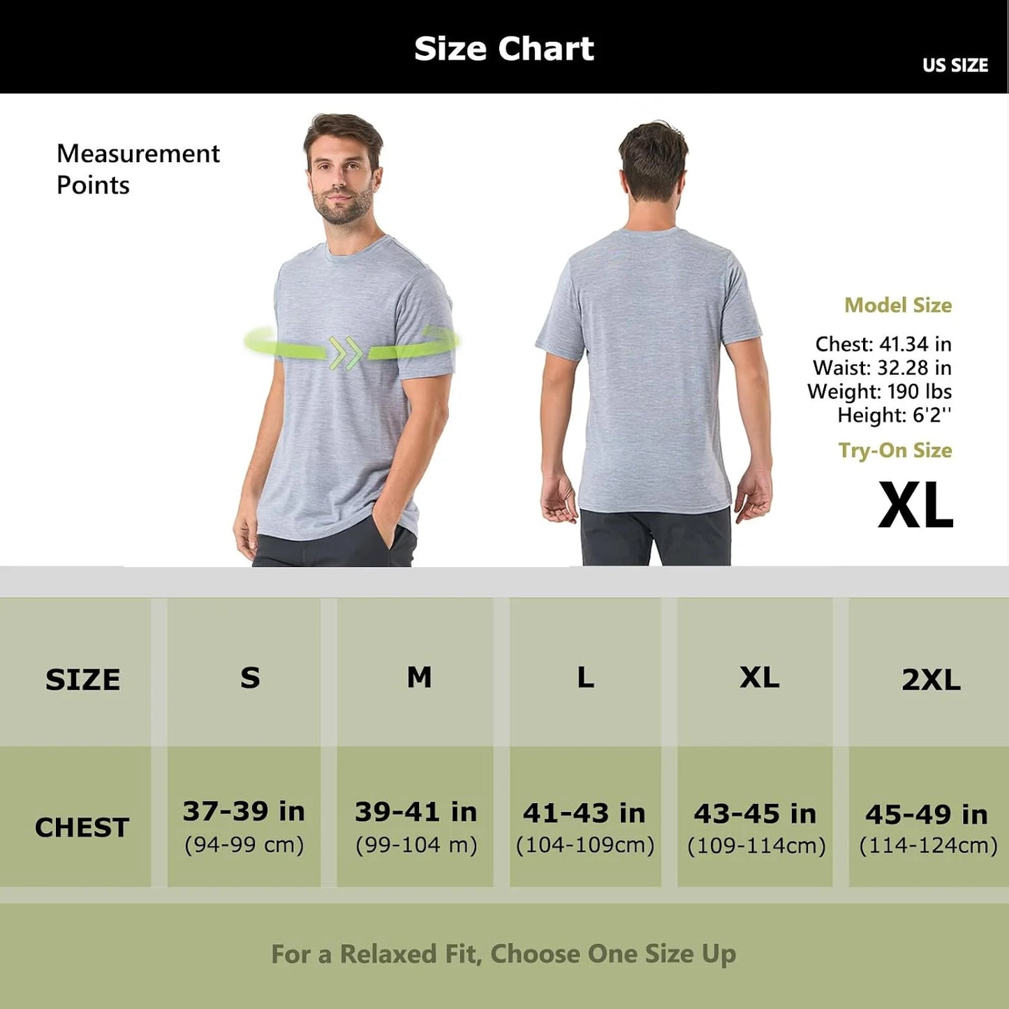 Merino Protect 100% Merino Wool T Shirts for Men Odor Resistance Base Layer Hiking Travel T-Shirt Soft Undershirt