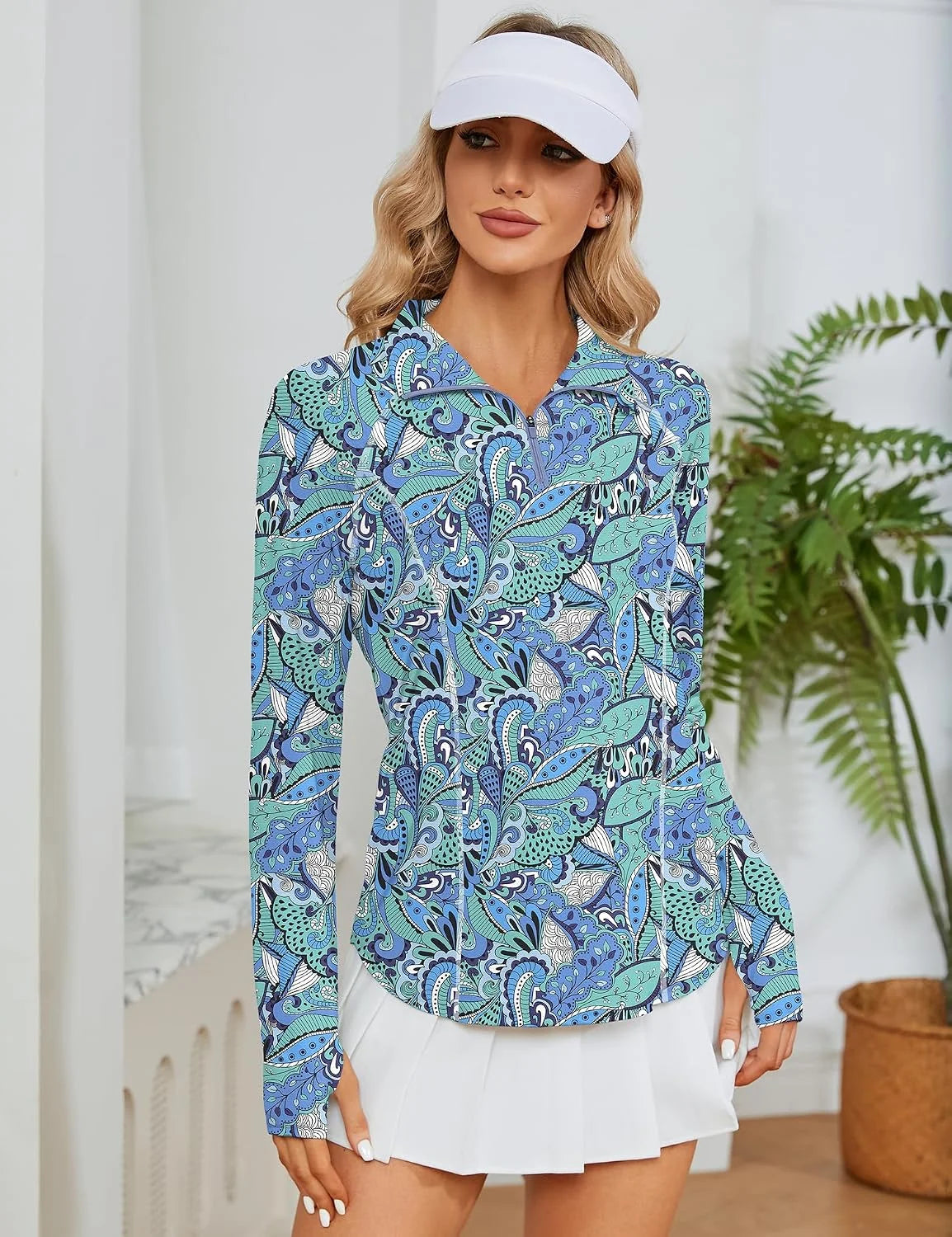 LOMON Women Long Sleeve Shirts Sun Protection 1/4 Zip Summer Quick Dry Hiking Shirts Quarter Zip Pullover for Women