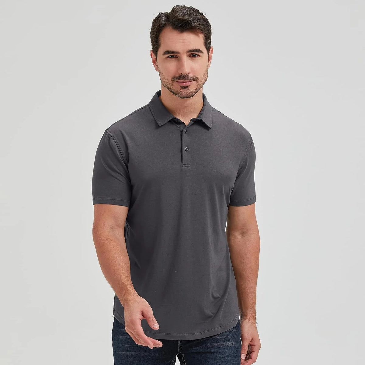 netdraw Men's Ultra Soft Bamboo Viscose Polo Curved Hem S-3XL
