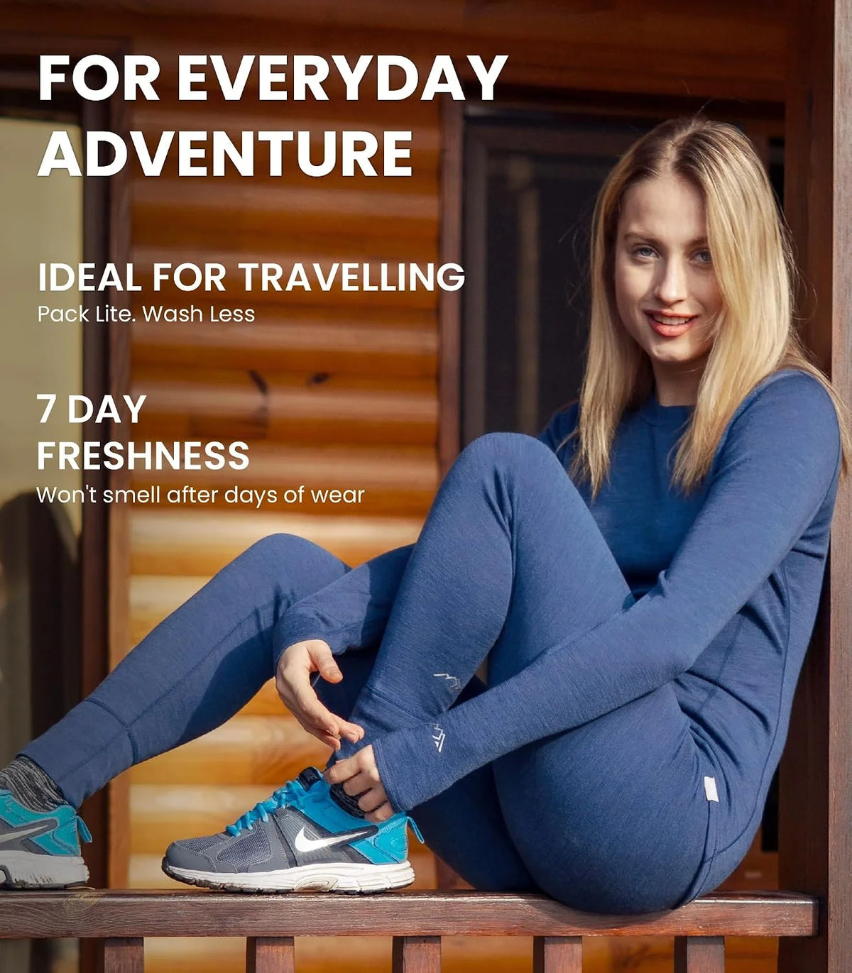 100% Merino Wool Base Layer Women Set - Thermal Underwear Women Top, Bottom