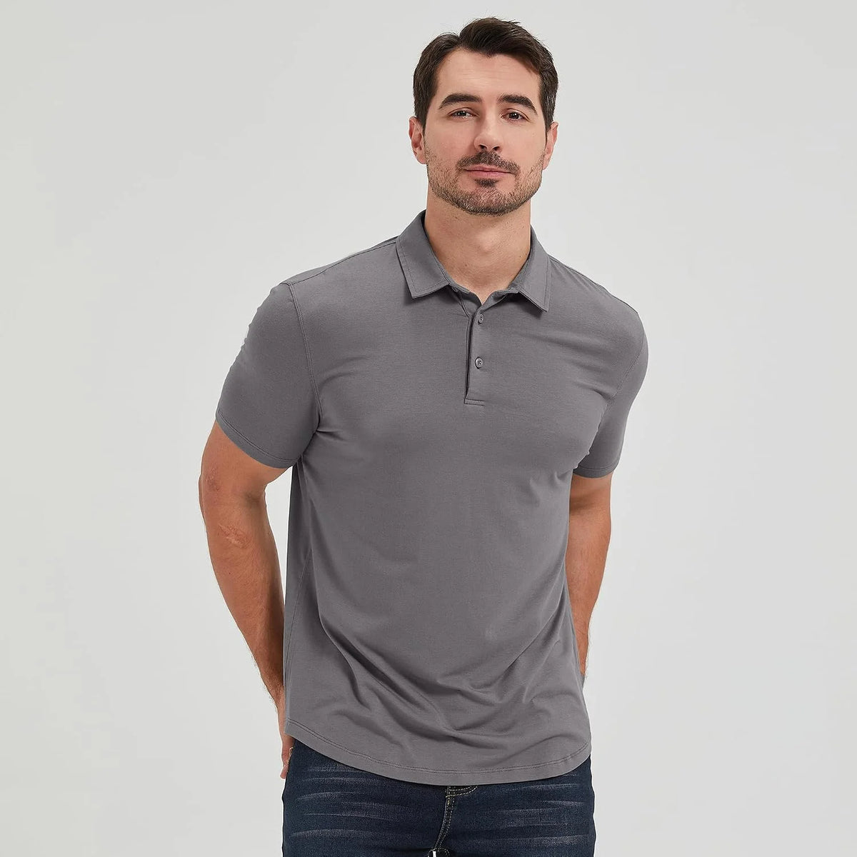 netdraw Men's Ultra Soft Bamboo Viscose Polo Curved Hem S-3XL