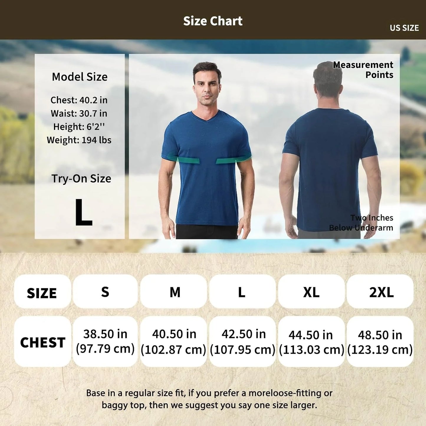 Merino Protect 100% Merino Wool V-Neck T Shirts for Men Odor Resistance Base Layer Hiking Travel T-Shirt Soft Undershirt