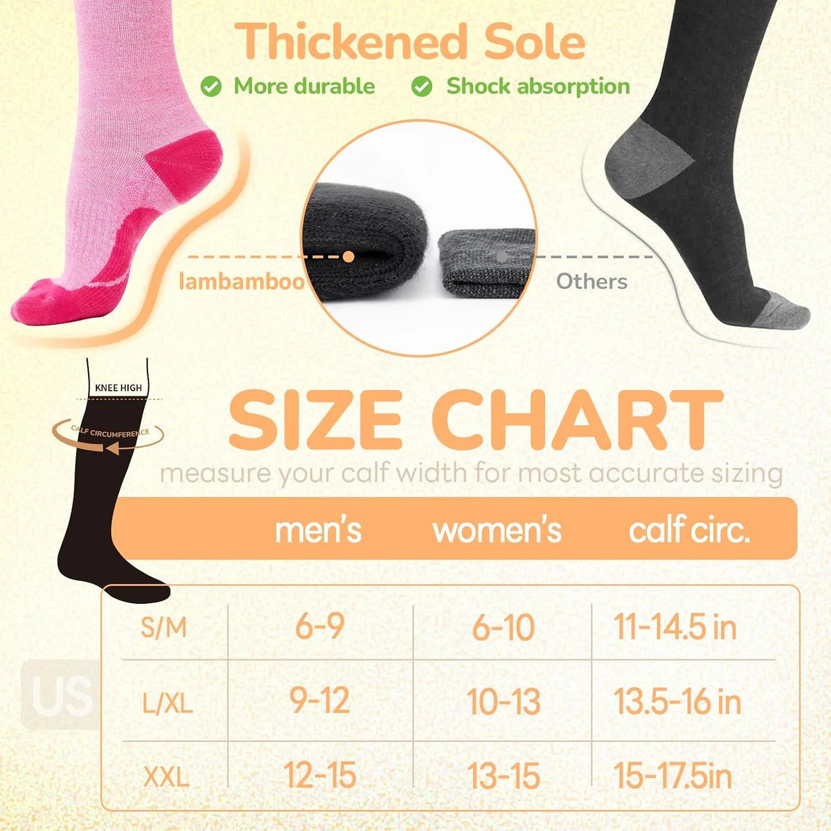 Merino Wool Compression Socks for Women Men 15-20 mmHg for flying