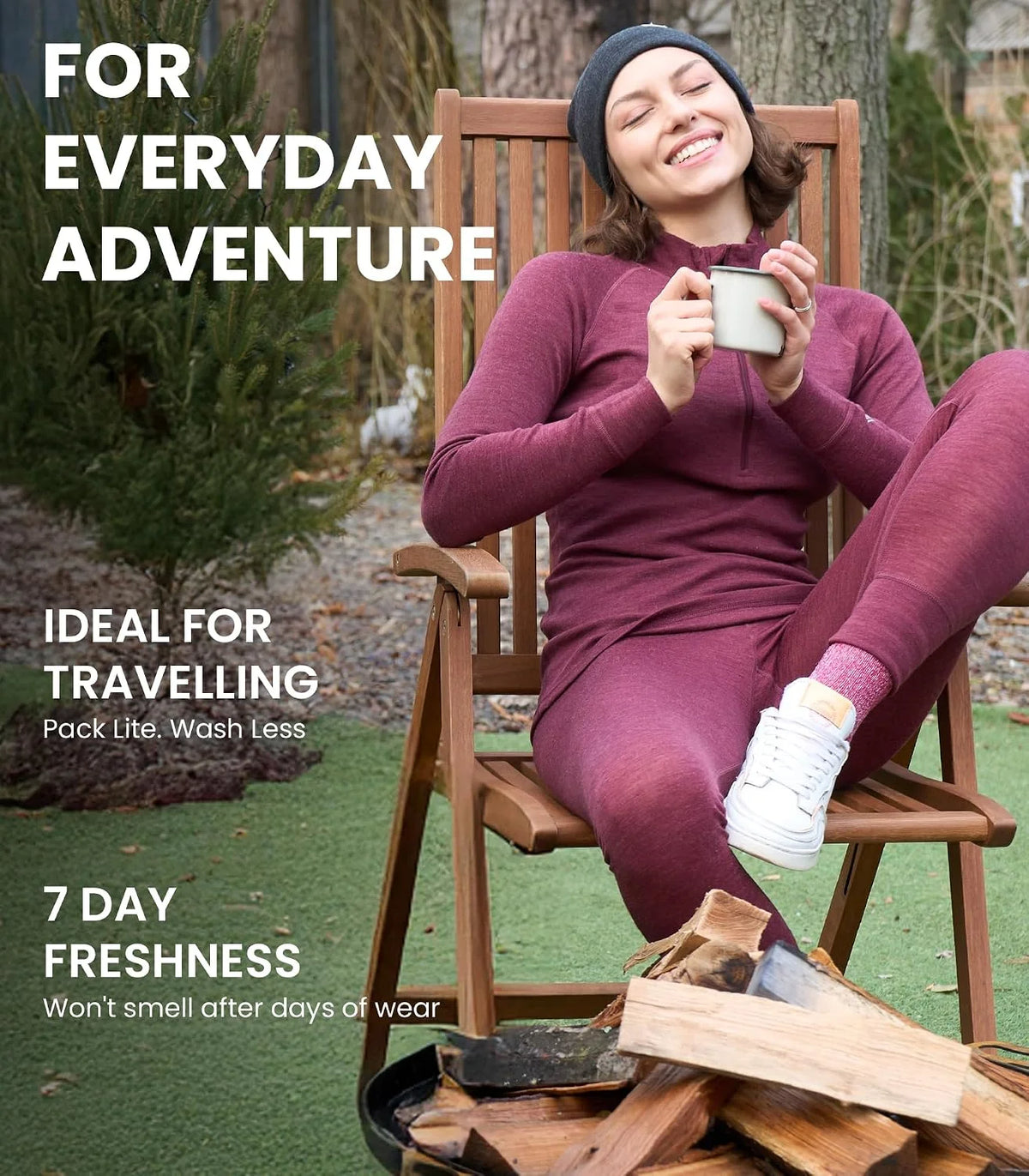 100% Merino Wool Base Layer Women Set - Thermal Underwear Women Top, Bottom | Lightweight, Midweight, Heavyweight Base Layer, Moisture-Wicking, Breathable Active Underwear, Hiking, Skiing, Camping
