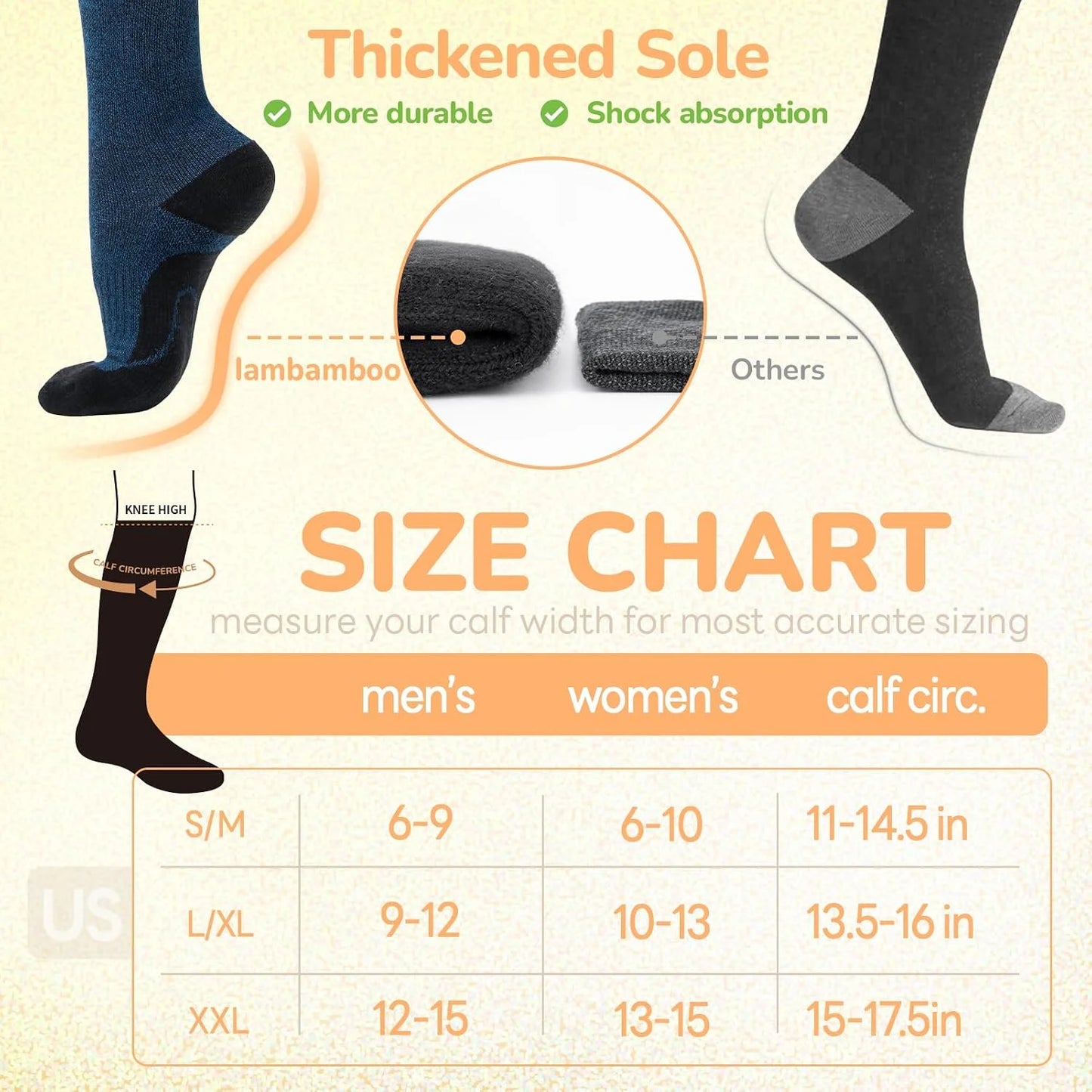Merino Wool Compression Socks for Women Men 15-20 mmHg for flying
