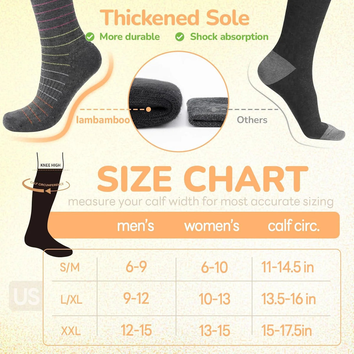 Merino Wool Compression Socks for Women Men 15-20 mmHg for flying