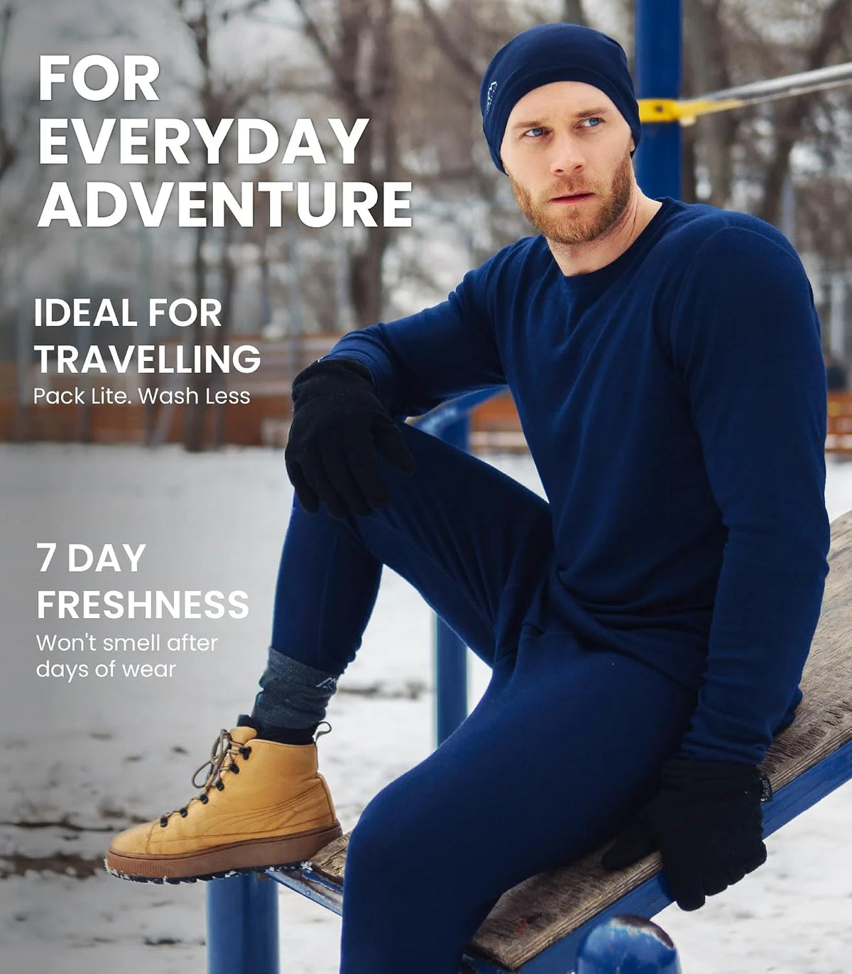 100% Merino Wool Base Layer Mens Pants - Thermal Underwear Long Johns