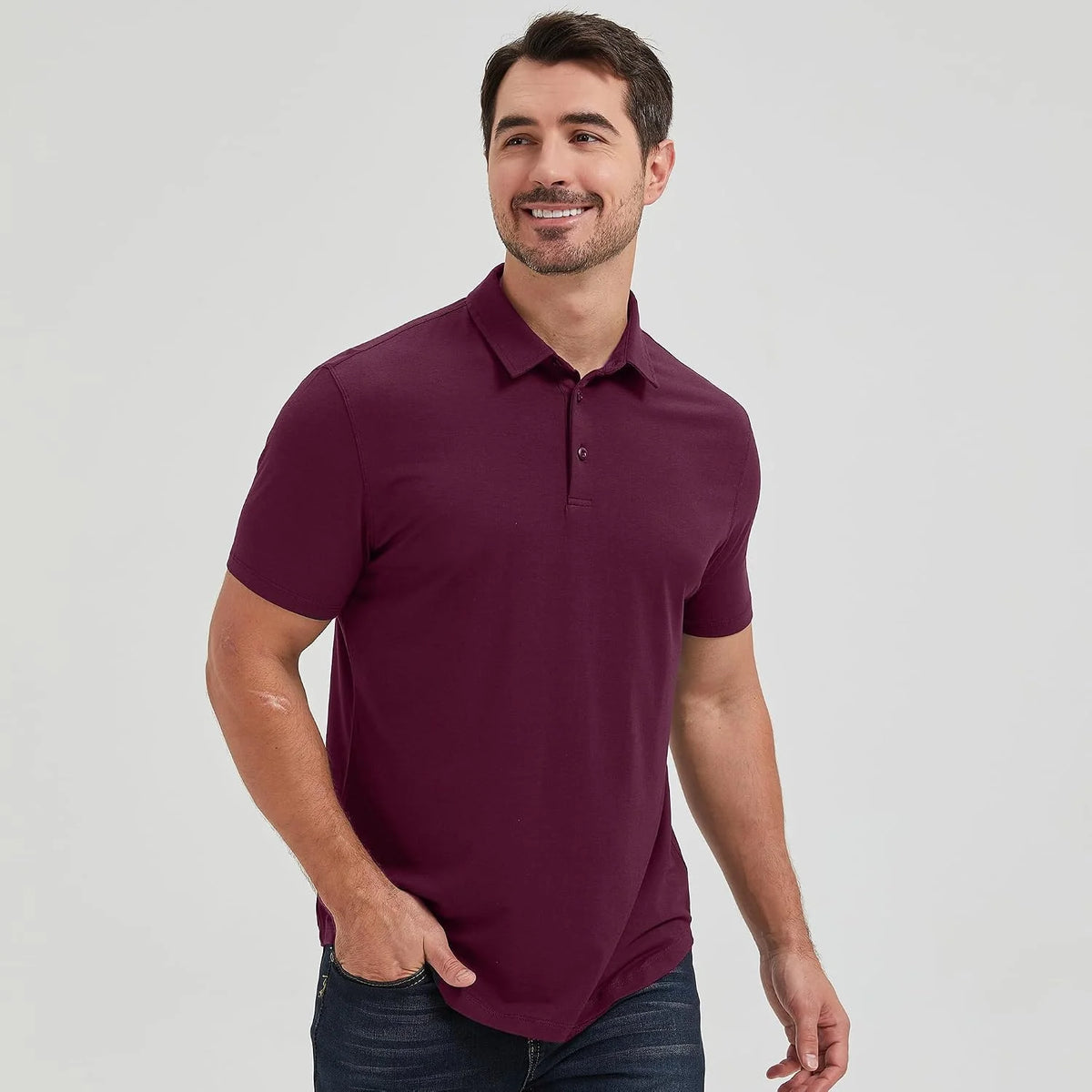 netdraw Men's Ultra Soft Bamboo Viscose Polo Curved Hem S-3XL