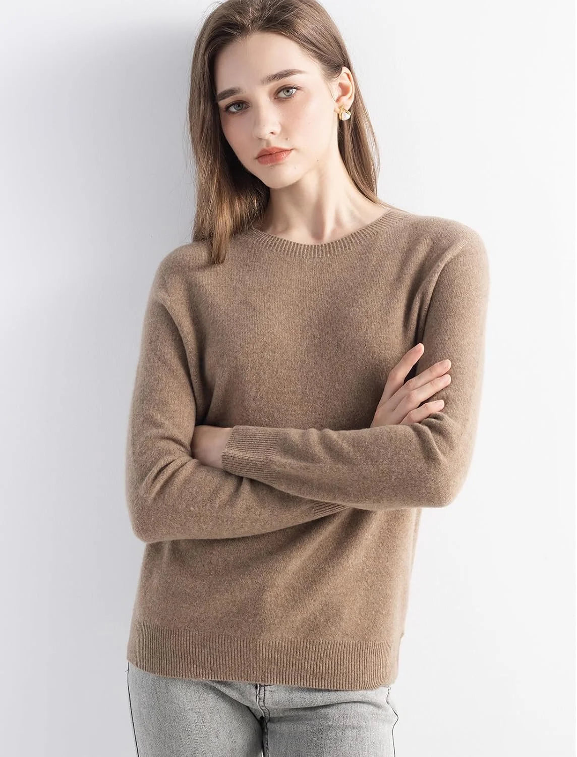 Chanyarn Women's 100% Merino Wool 2025 Fall Winter First-Line Ready to Wear Long Sleeve Seamless Knit Crewneck Sweater