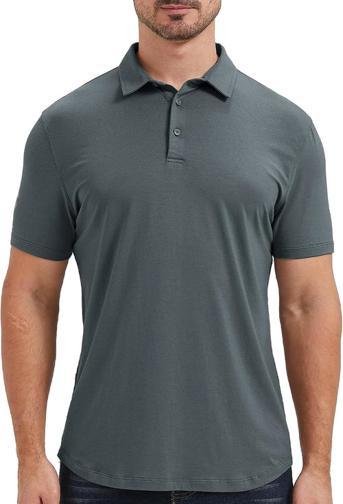 netdraw Men's Ultra Soft Bamboo Viscose Polo Curved Hem S-3XL