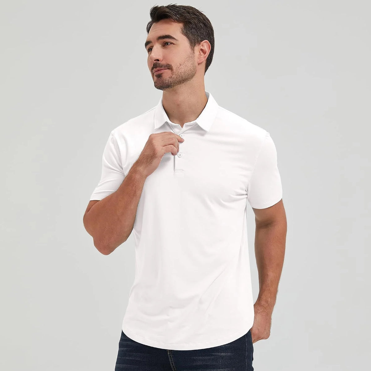 netdraw Men's Ultra Soft Bamboo Viscose Polo Curved Hem S-3XL