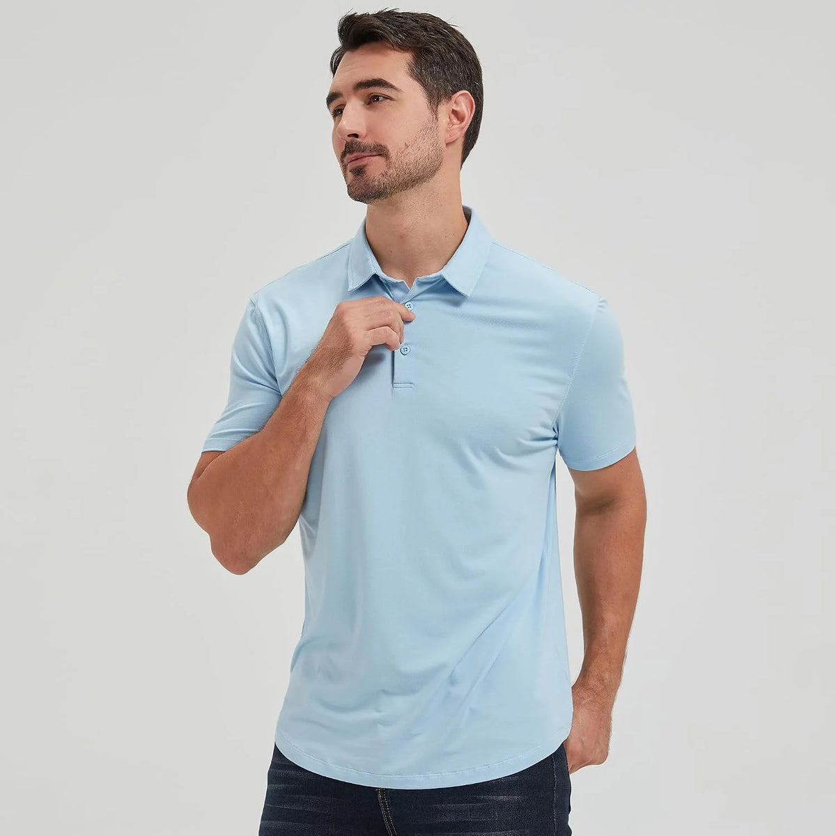 netdraw Men's Ultra Soft Bamboo Viscose Polo Curved Hem S-3XL | Lightweight , Breathable, Odor-resistant, UPF 50+, Collared Golf Shirt