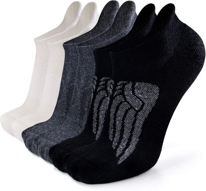 Busy Socks Merino Wool Compression Support Ankle Running Hiking Socks for Men Women, Soft Thick Cushion Tab Socks 3/6 Pairs