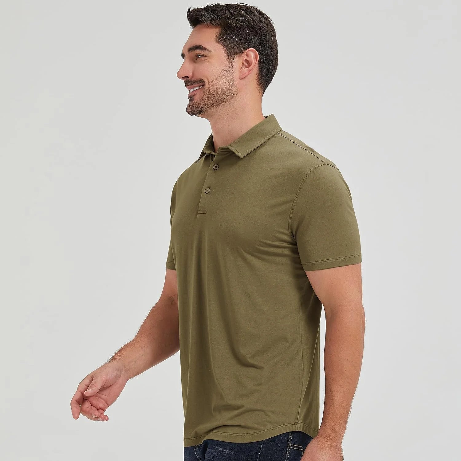 netdraw Men's Ultra Soft Bamboo Viscose Polo Curved Hem S-3XL
