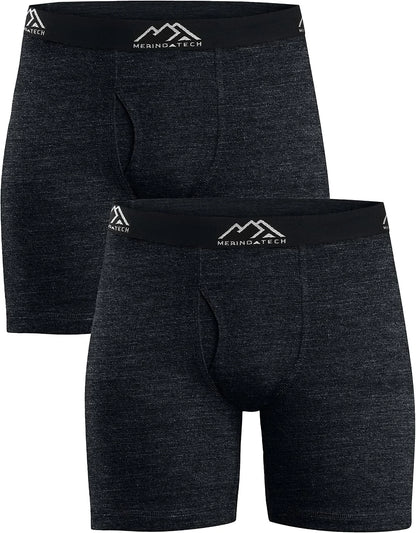 100% Merino Wool Underwear Mens - 1-2 Pack Boxer Briefs for Men 17.5um