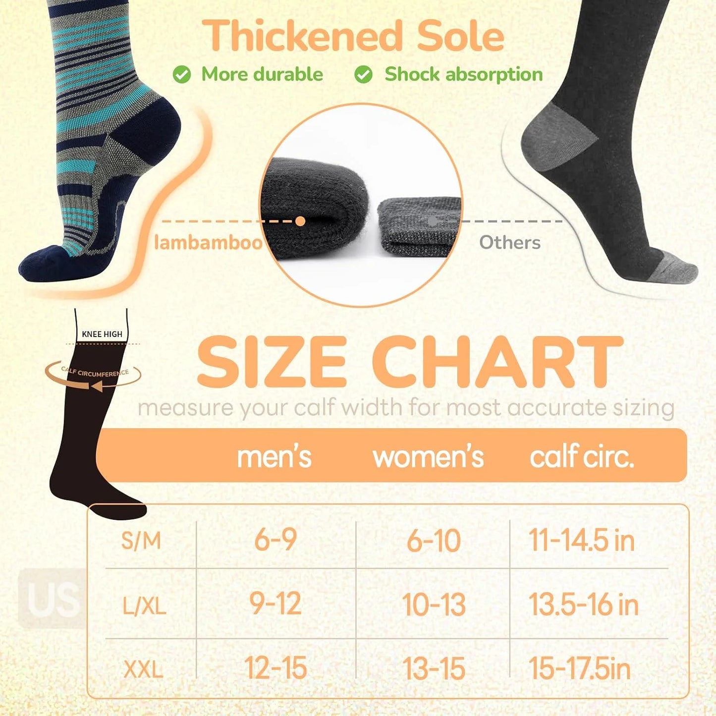 Merino Wool Compression Socks for Women Men 15-20 mmHg for flying