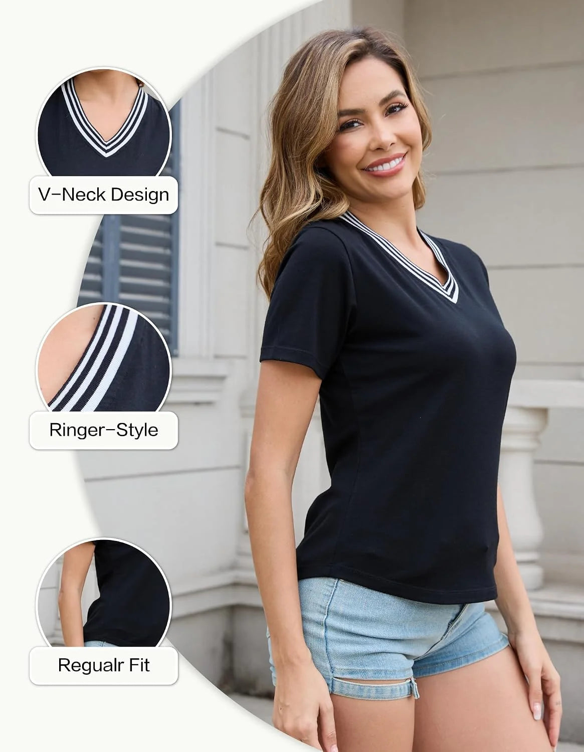 Merino Wool Tops for Women, Short Sleeve Casual and Workout Shirts