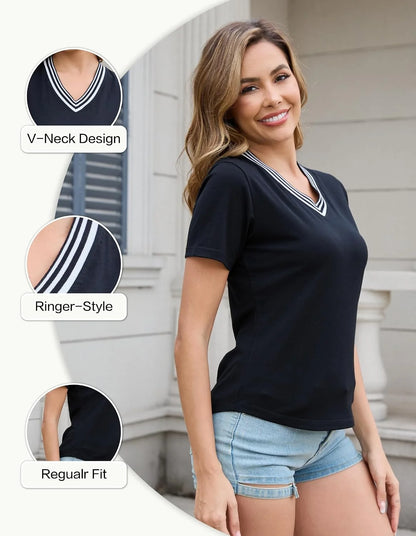 Merino Wool Tops for Women, Short Sleeve Casual and Workout Shirts