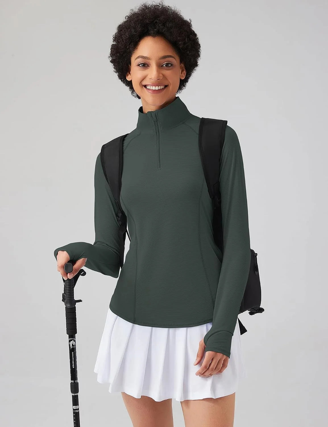 LOMON Women Long Sleeve Shirts Sun Protection 1/4 Zip Summer Quick Dry Hiking Shirts Quarter Zip Pullover for Women