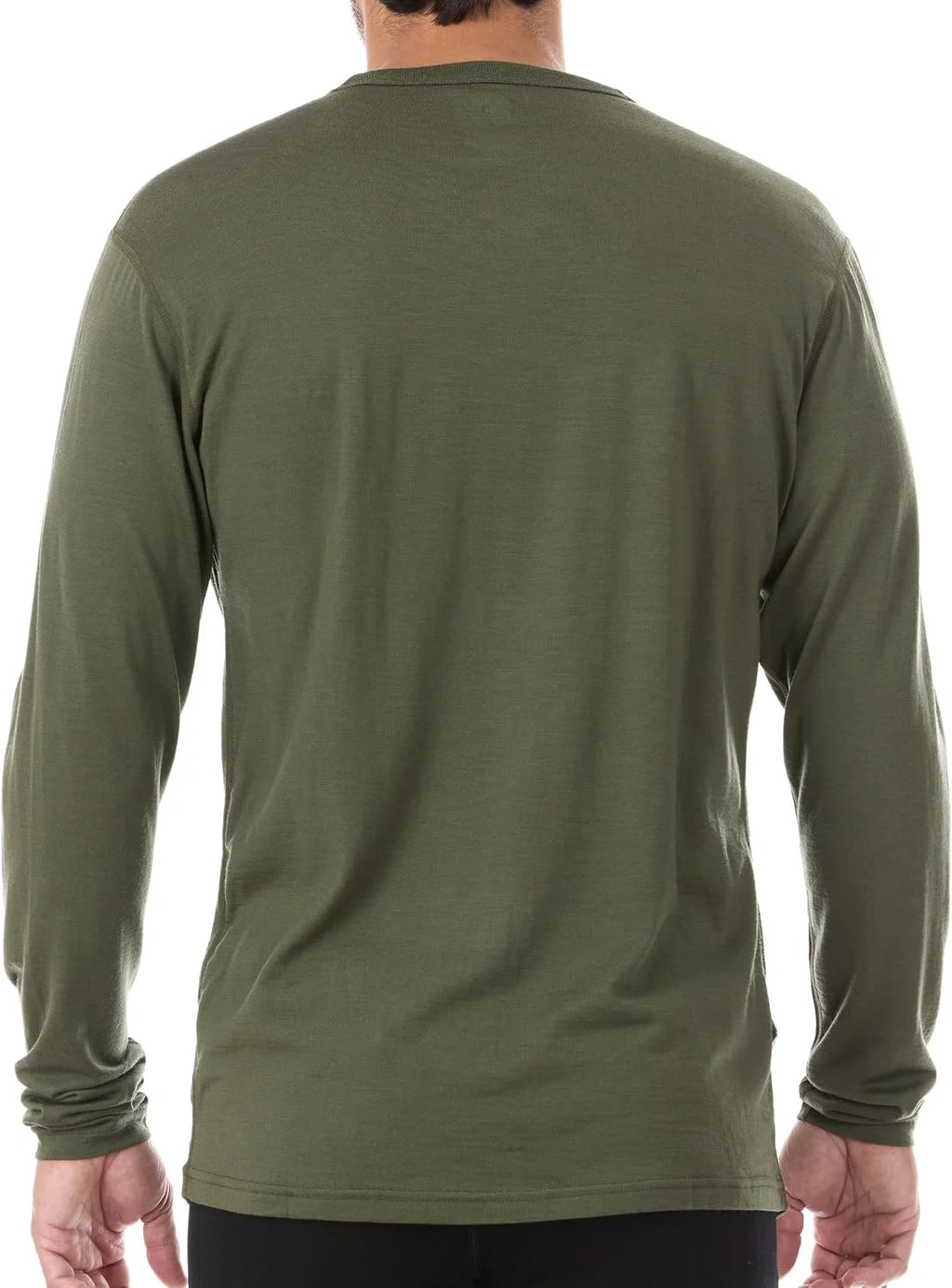 100% Merino Wool - Men's Long Sleeve Crew Shirt - Thermal Base Layer