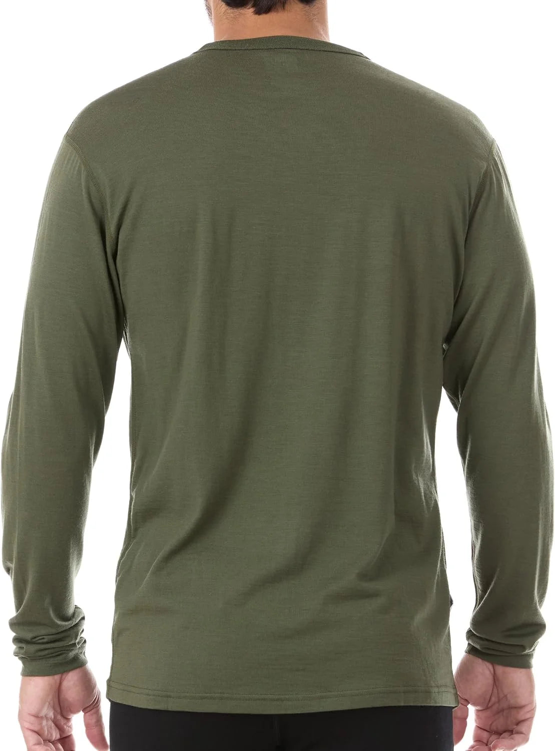 100% Merino Wool - Men's Long Sleeve Crew Shirt - Thermal Base Layer