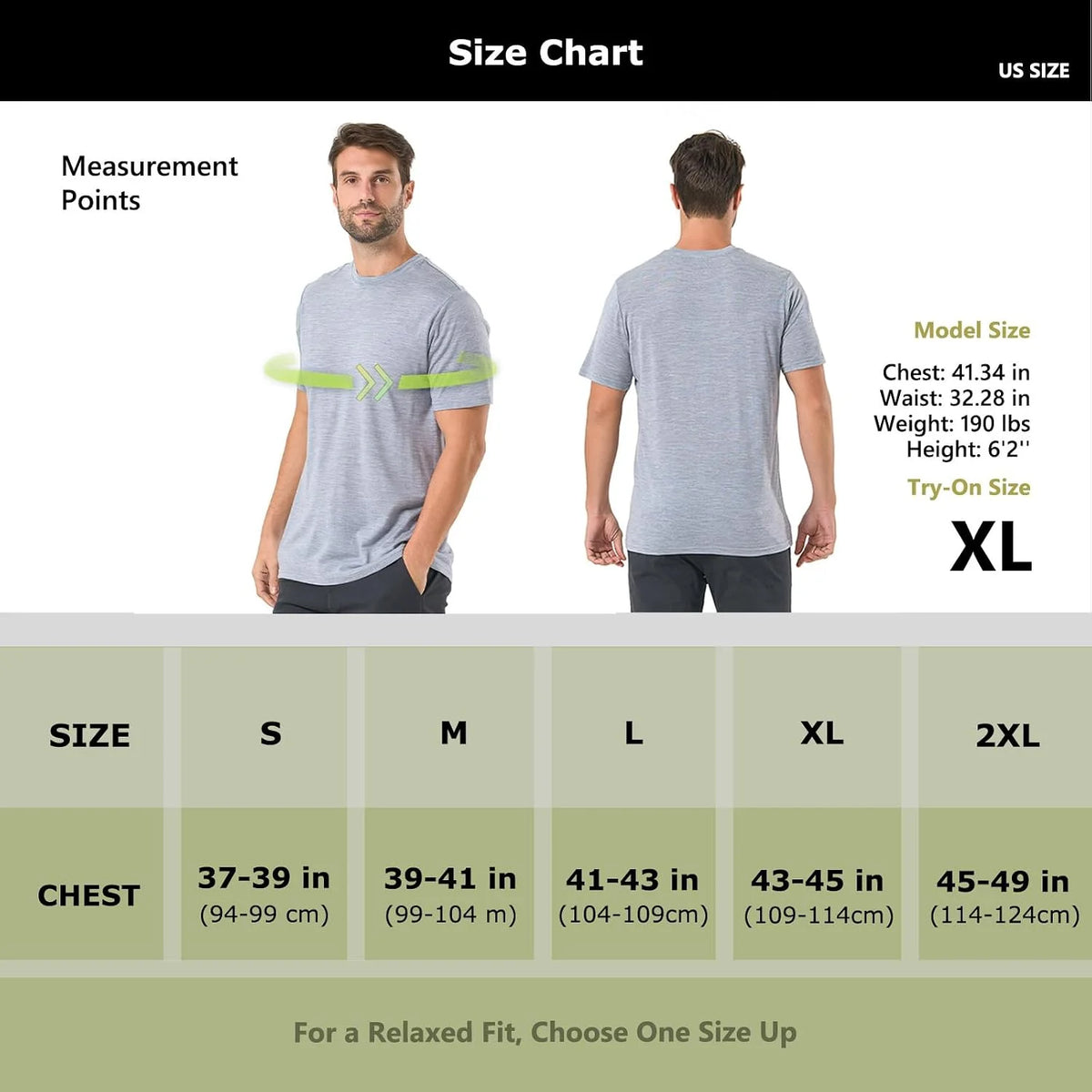 Merino Protect 100% Merino Wool T Shirts for Men Odor Resistance Base Layer Hiking Travel T-Shirt Soft Undershirt