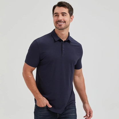 netdraw Men's Ultra Soft Bamboo Viscose Polo Curved Hem S-3XL