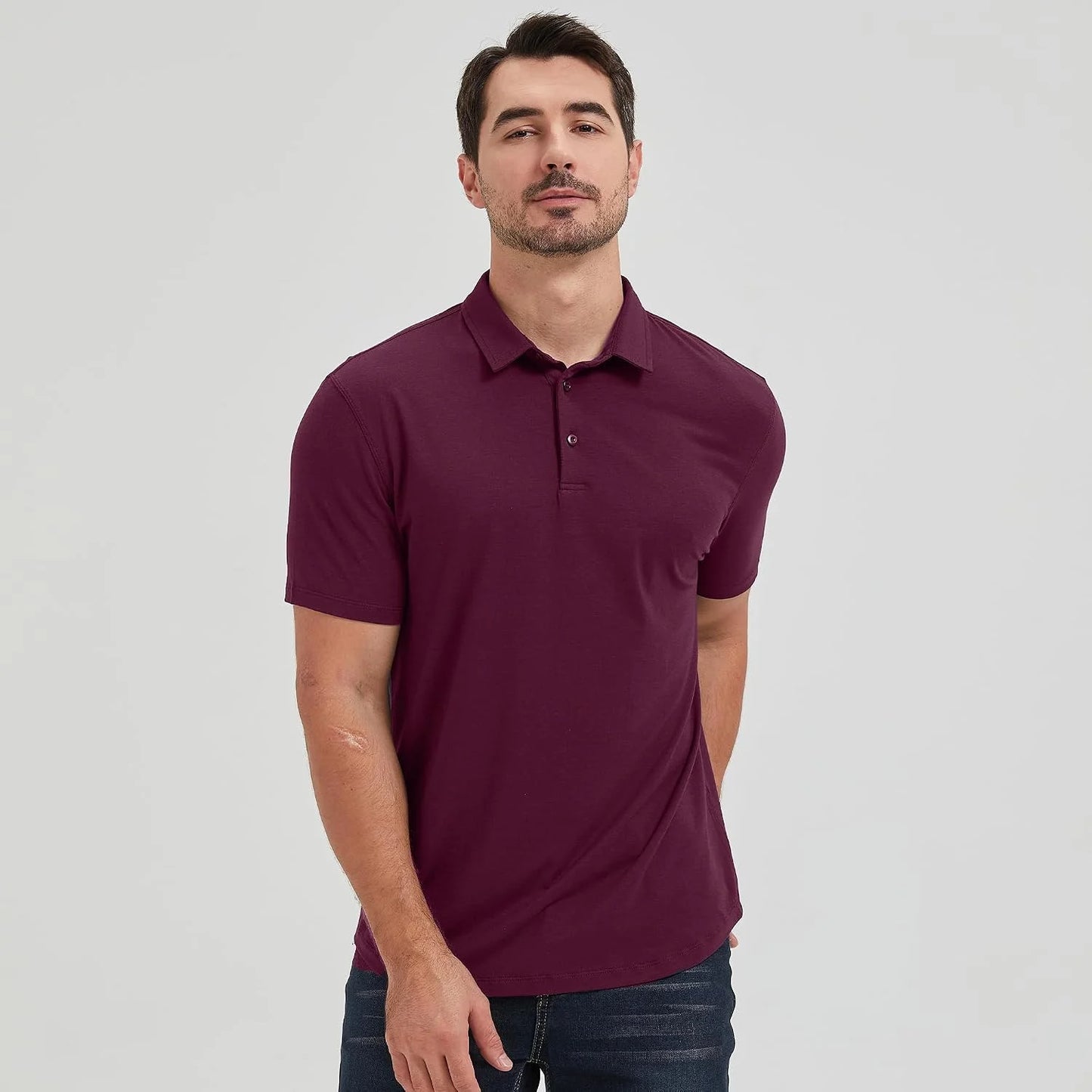 netdraw Men's Ultra Soft Bamboo Viscose Polo Curved Hem S-3XL