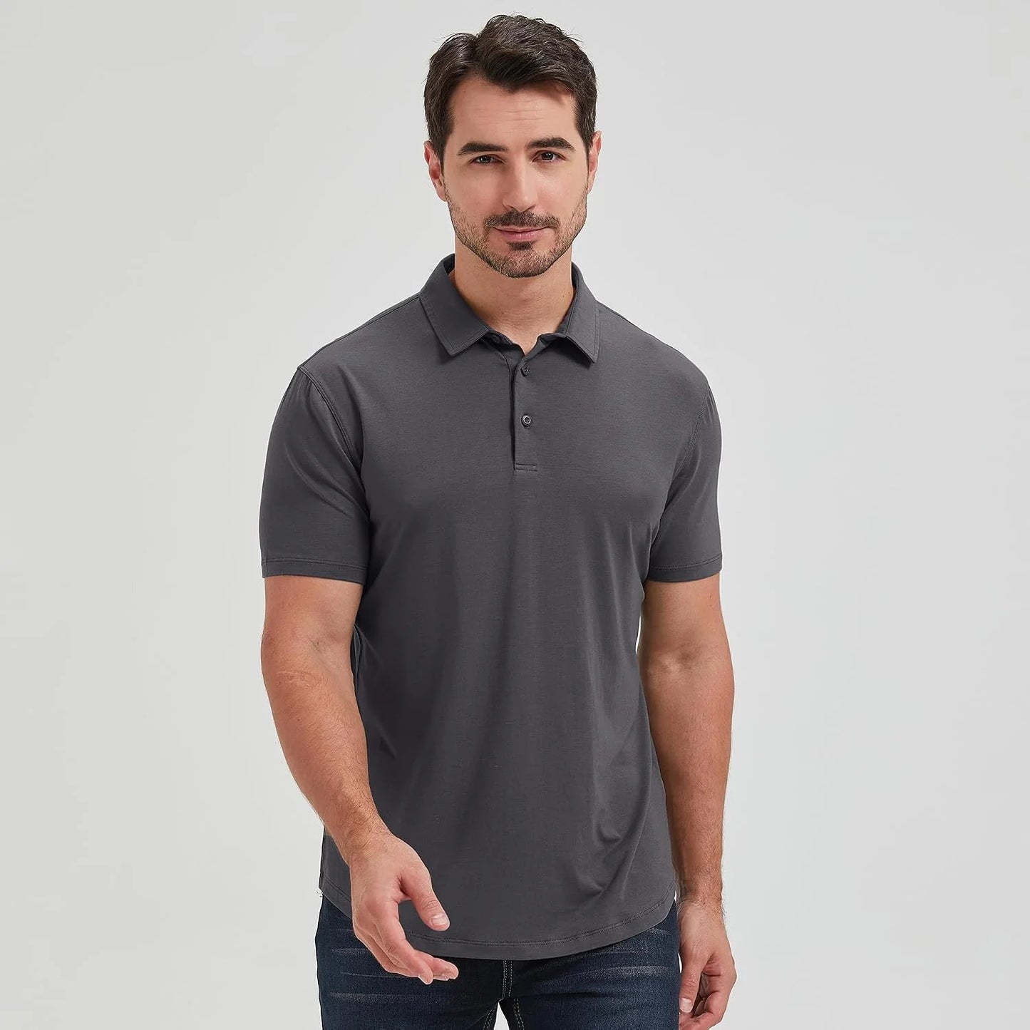 netdraw Men's Ultra Soft Bamboo Viscose Polo Curved Hem S-3XL
