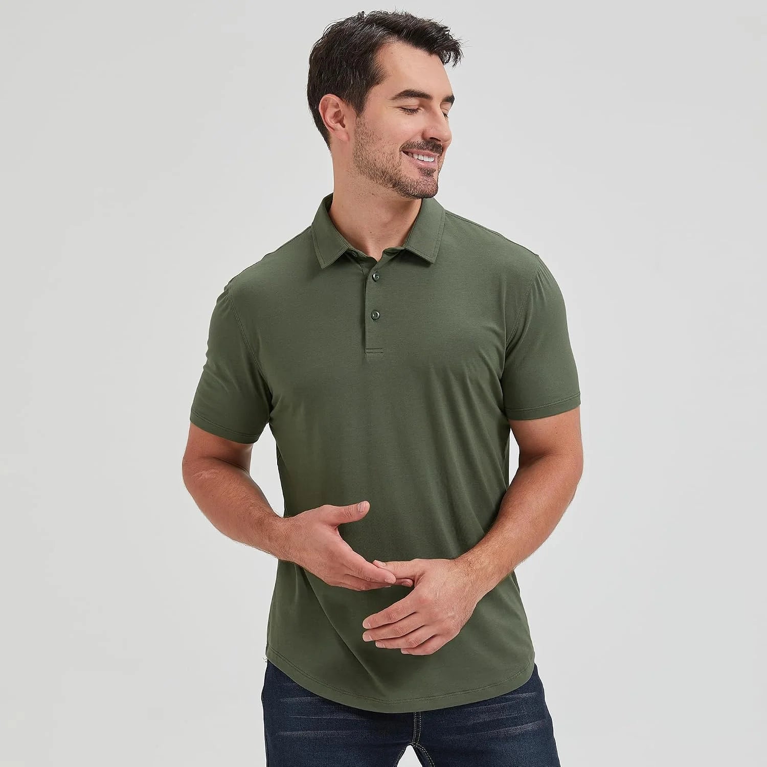 netdraw Men's Ultra Soft Bamboo Viscose Polo Curved Hem S-3XL