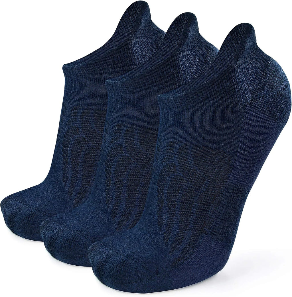 Busy Socks Merino Wool Compression Support Ankle Running Hiking Socks for Men Women, Soft Thick Cushion Tab Socks 3/6 Pairs