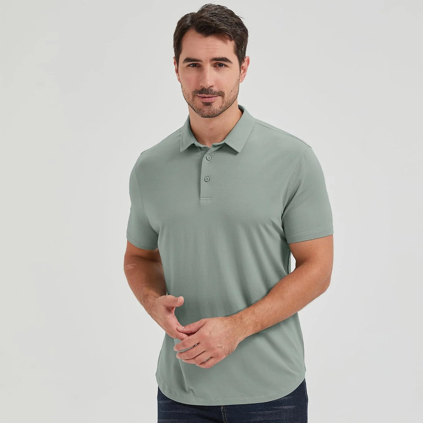 netdraw Men's Ultra Soft Bamboo Viscose Polo Curved Hem S-3XL