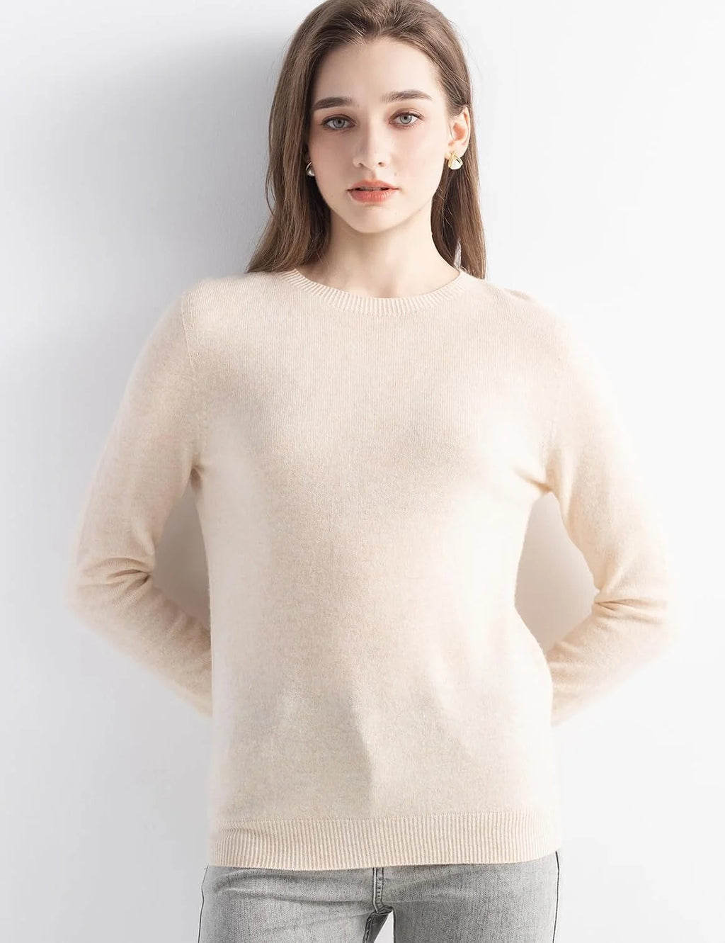 Chanyarn Women's 100% Merino Wool 2025 Fall Winter First-Line Ready to Wear Long Sleeve Seamless Knit Crewneck Sweater