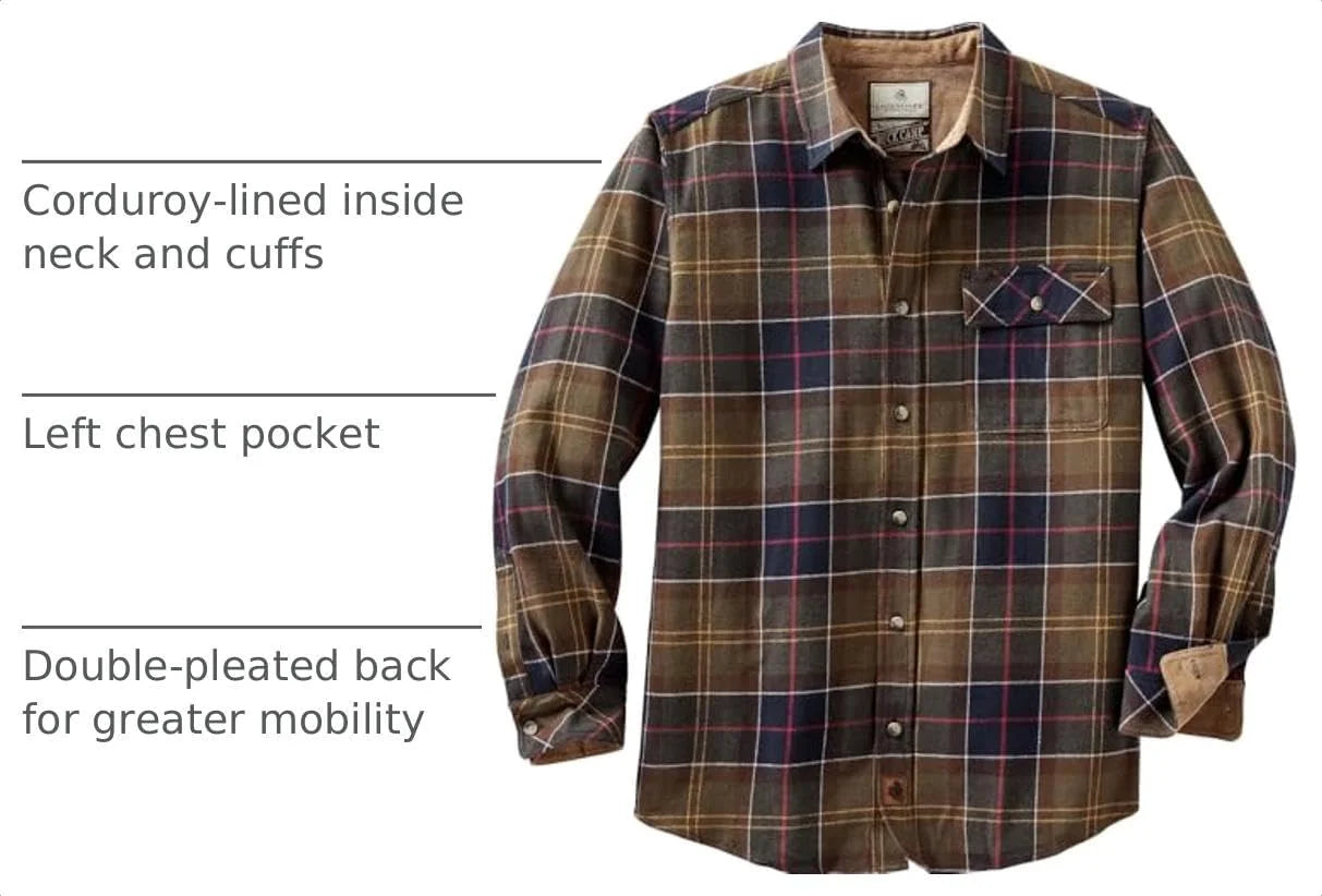 Legendary Whitetails Mens Flannel Long Sleeve Button Down 100% Cotton Shirt
