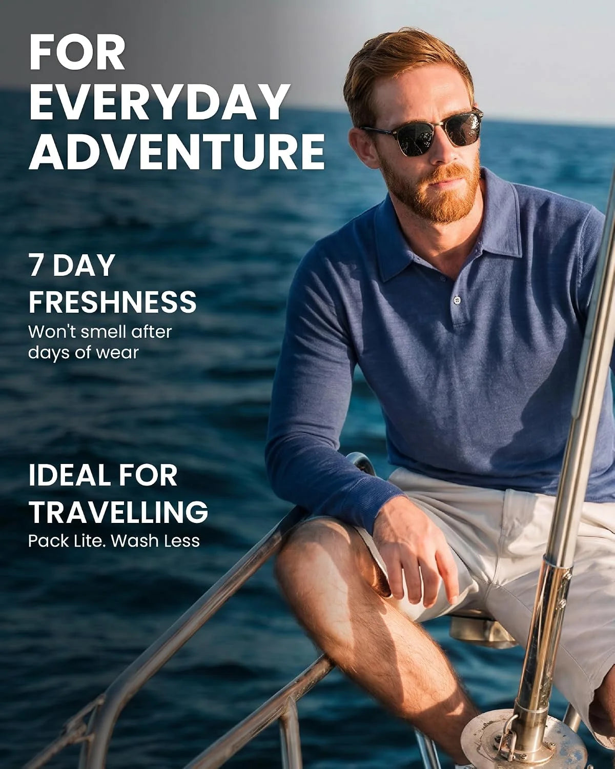 100% Merino Wool Polo Shirt Men - Short & Long Sleeve Shirt Base Later | Lightweight, Breathable Merino Wool, Naturally Anti-Odor, Moisture-Wicking, Ideal for Active, Travel, Everyday Wear, Layering