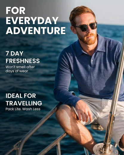 100% Merino Wool Polo Shirt Men - Short & Long Sleeve Shirt Base Later | Lightweight, Breathable Merino Wool, Naturally Anti-Odor, Moisture-Wicking, Ideal for Active, Travel, Everyday Wear, Layering