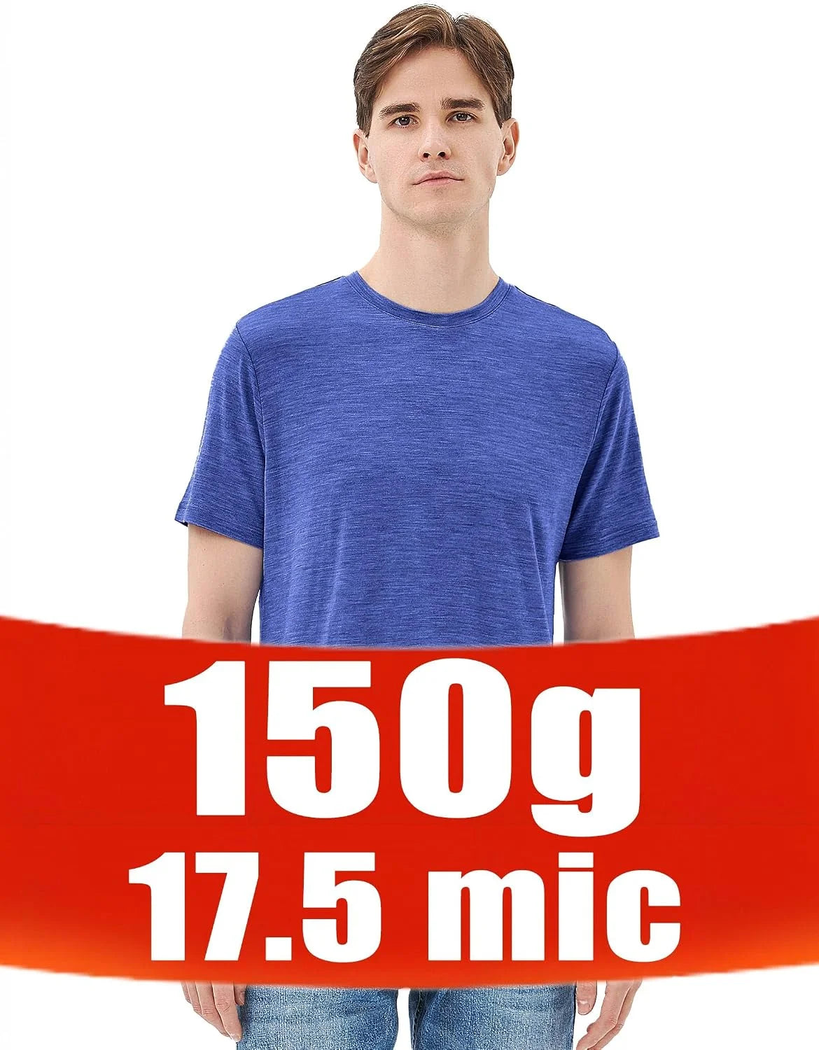 Merino Protect 100% Merino Wool T Shirts for Men Odor Resistance Base Layer Hiking Travel T-Shirt Soft Undershirt