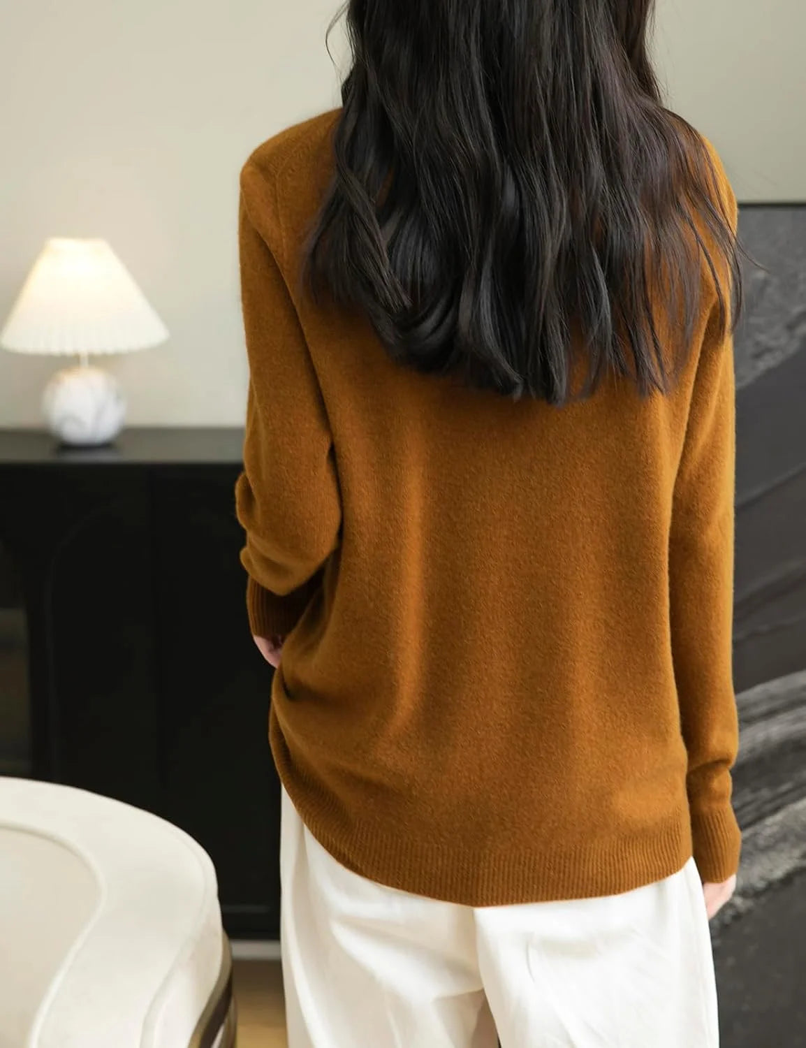 Chanyarn Women's 100% Merino Wool 2025 Fall Winter First-Line Ready to Wear Long Sleeve Seamless Knit Crewneck Sweater