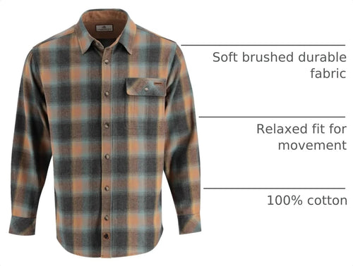 Legendary Whitetails Mens Flannel Long Sleeve Button Down 100% Cotton Shirt