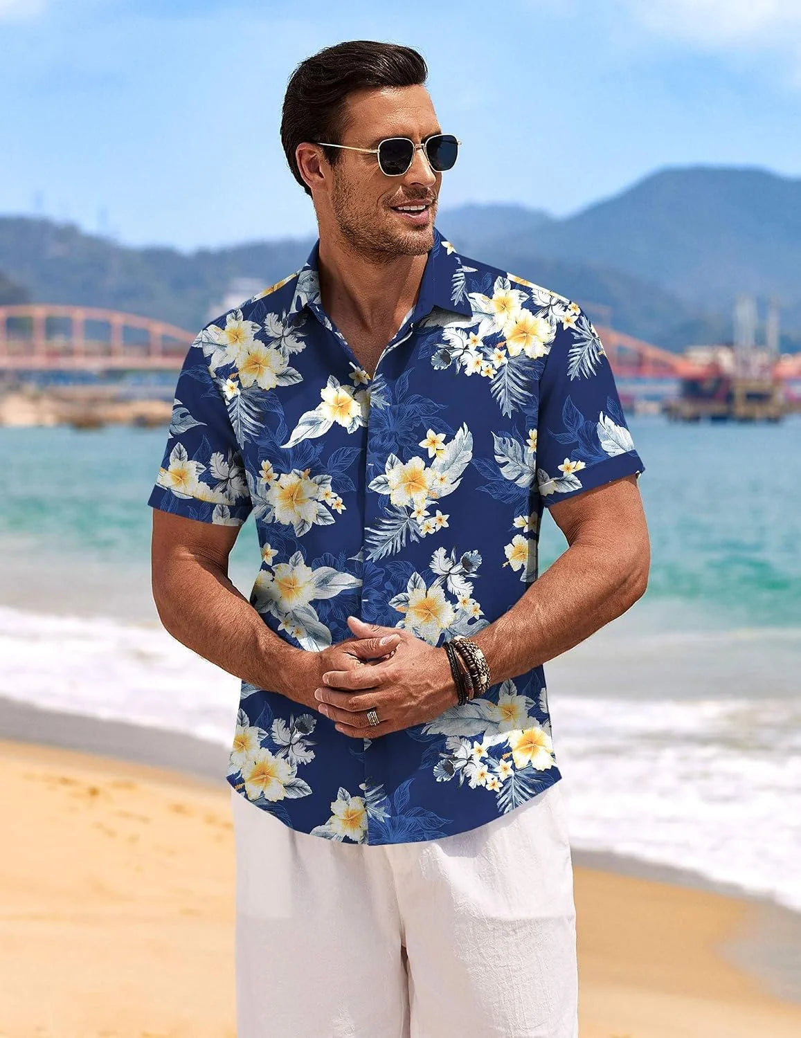 COOFANDY Men's Linen Shirts Short Sleeve Casual Shirts Button Down Shirt for Men Beach Summer Wedding Shirt