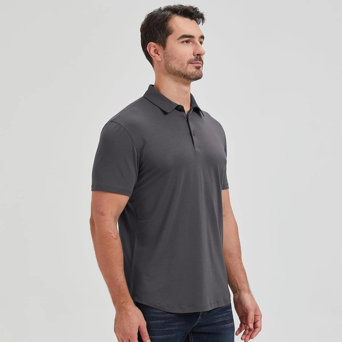 netdraw Men's Ultra Soft Bamboo Viscose Polo Curved Hem S-3XL