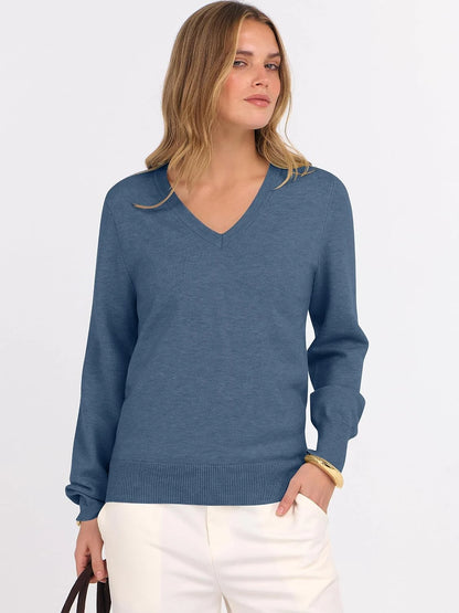 ANRABESS Women’s Fall Long Sleeve V Neck Light Sweaters