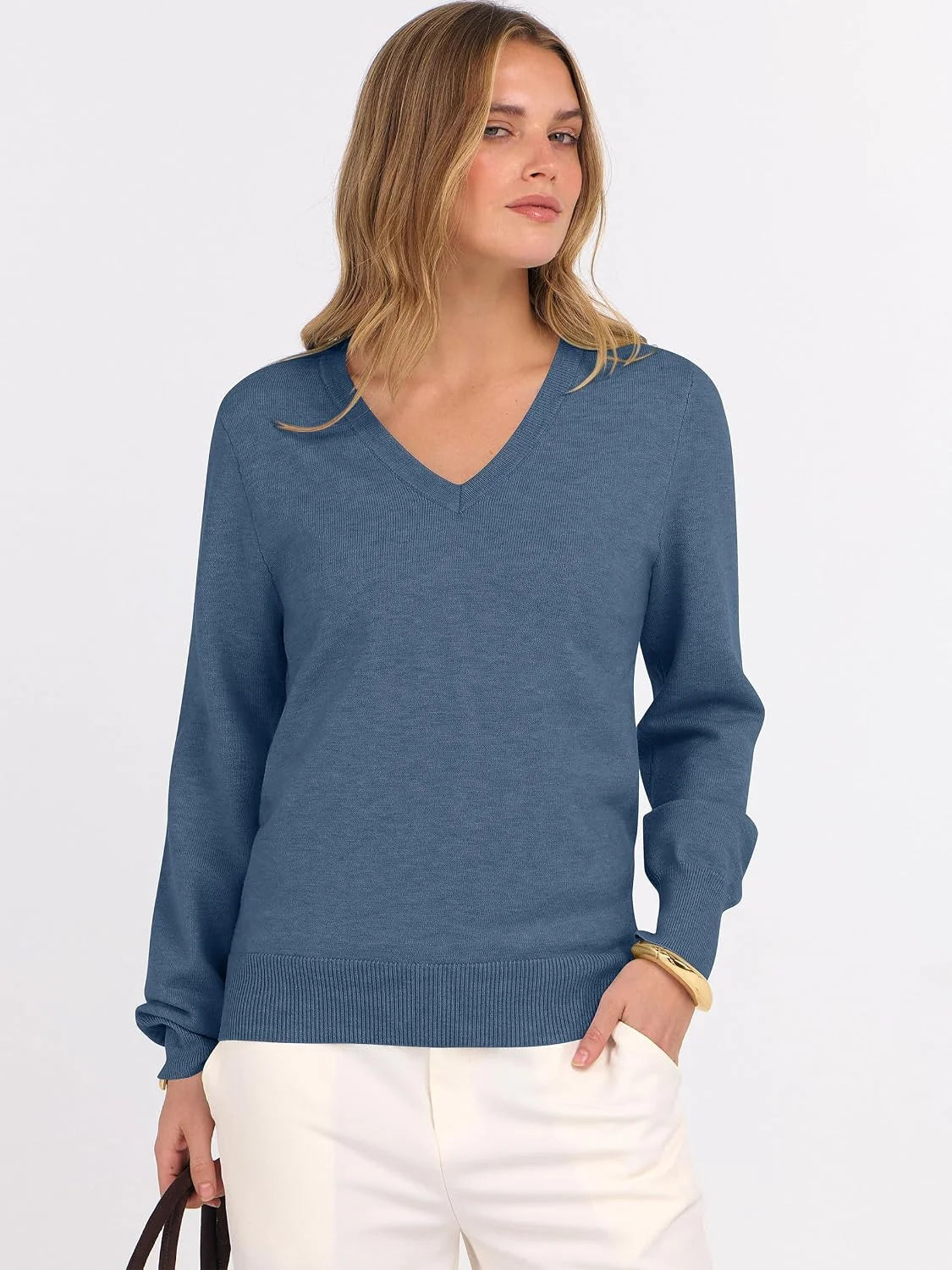 ANRABESS Women’s Fall Long Sleeve V Neck Light Sweaters