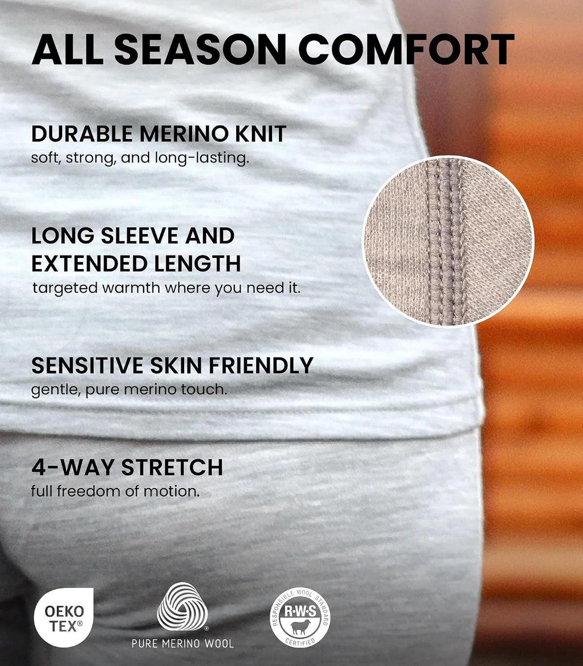 100% Merino Wool Base Layer Women Set - Thermal Underwear Women Top, Bottom | Lightweight, Midweight, Heavyweight Base Layer, Moisture-Wicking, Breathable Active Underwear, Hiking, Skiing, Camping