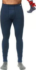 100% Merino Wool Base Layer Mens Pants - Thermal Underwear Long Johns