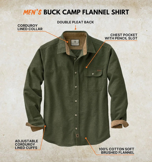 Legendary Whitetails Mens Flannel Long Sleeve Button Down 100% Cotton Shirt