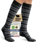 Merino Wool Compression Socks for Women Men 15-20 mmHg for flying
