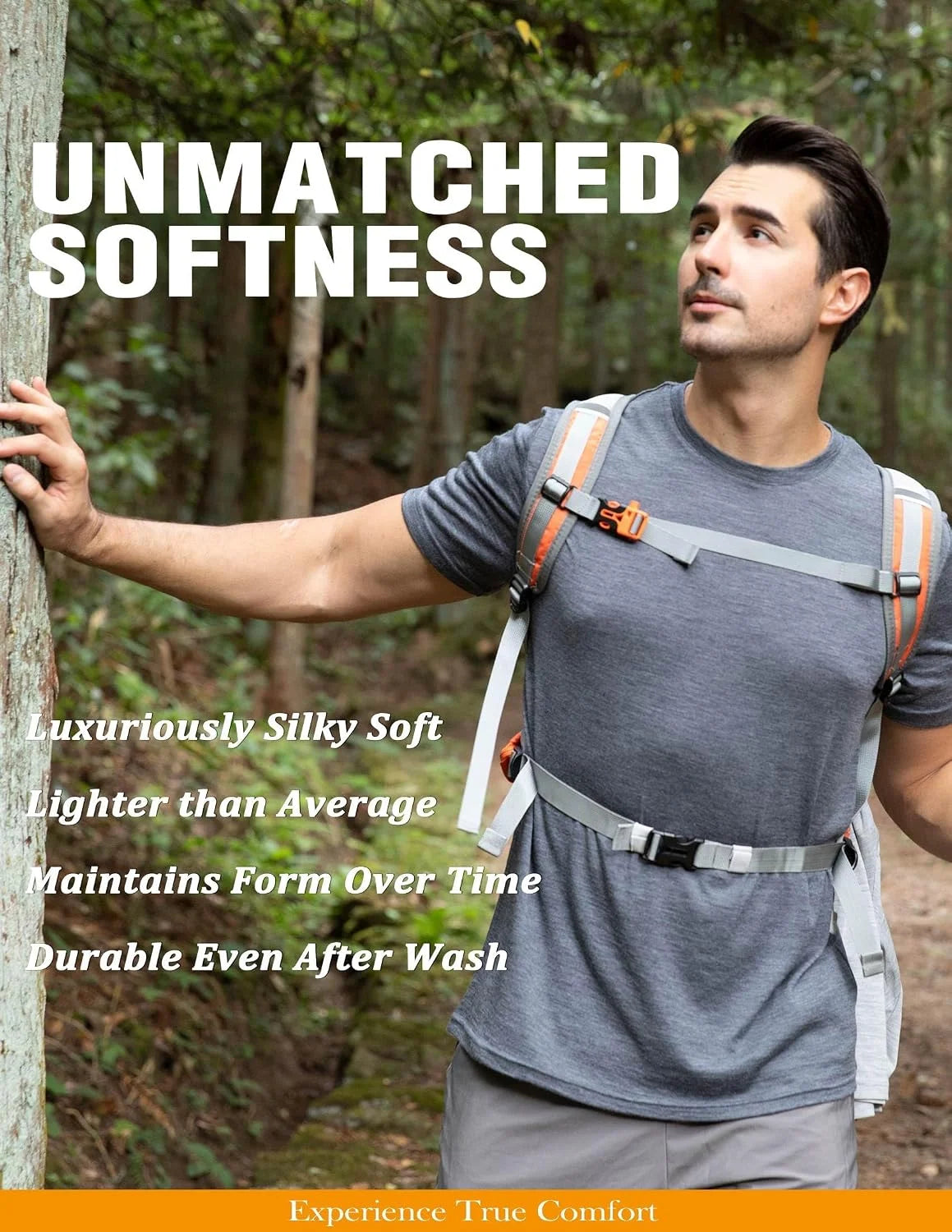 Merino Protect 100% Merino Wool T Shirts for Men Odor Resistance Base Layer Hiking Travel T-Shirt Soft Undershirt