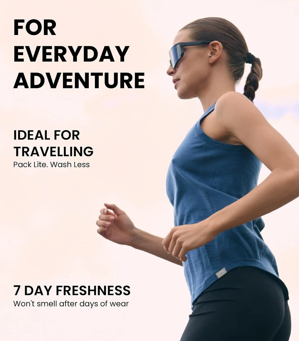100% Merino Wool Tank Top Women - Active Sleeveless Undershirt Base Layer